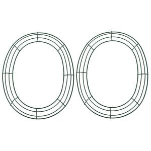 9923 2Pcs Egg Shaped Wire Wreath Frame Iron Ring for DIY Easter Garland